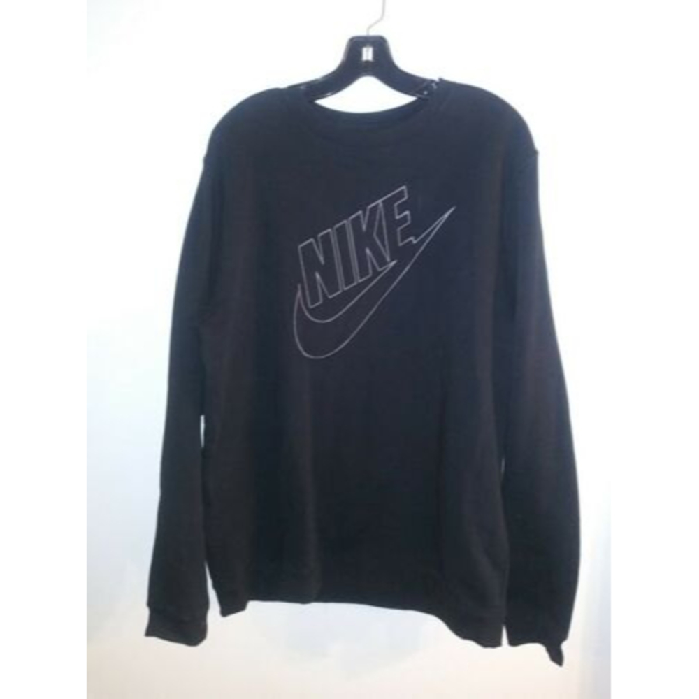 VTG Nike Men's Big Swoosh Spellout Black Crewneck Sweatshirt Size XL